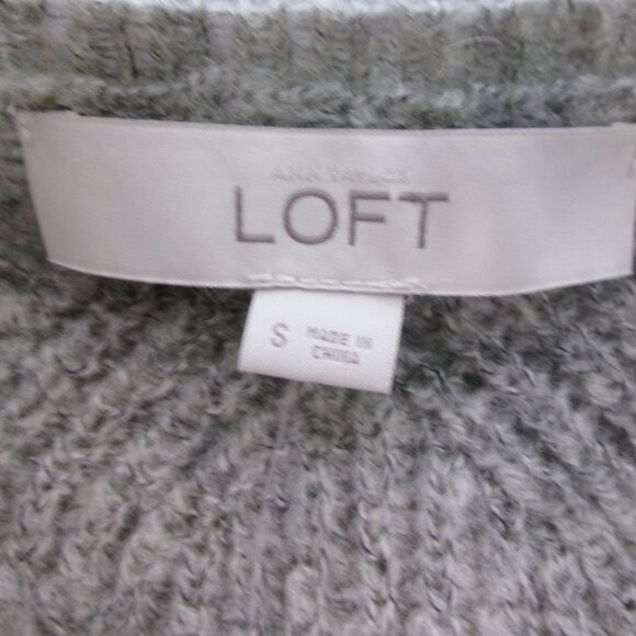 New Ann Taylor LOFT Grey SOFT Mohair Blend Fuzzy Pullover Sweater S Gray NWT - Picture 8 of 9
